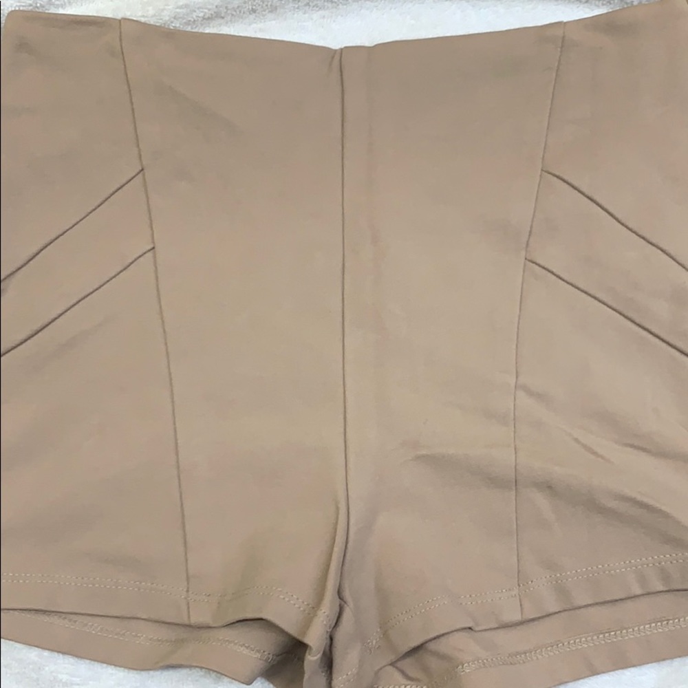Size Medium beige high waisted shorts